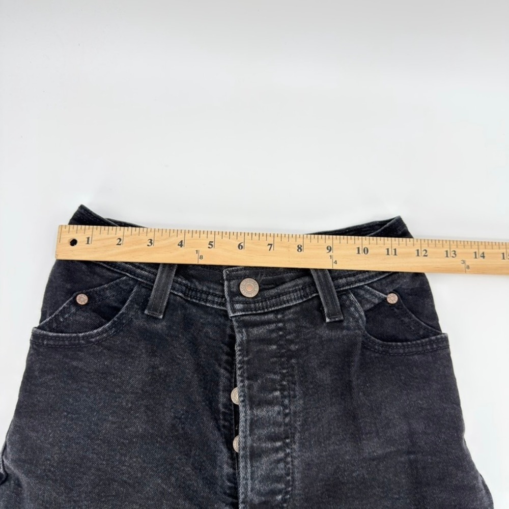 Levis Ribcage Straight Ankle Jeans Womens 26 Washed Black High Rise 001UW-0003 - Picture 8 of 14